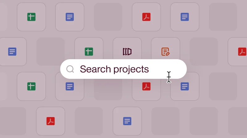 Search projects feature in Relato