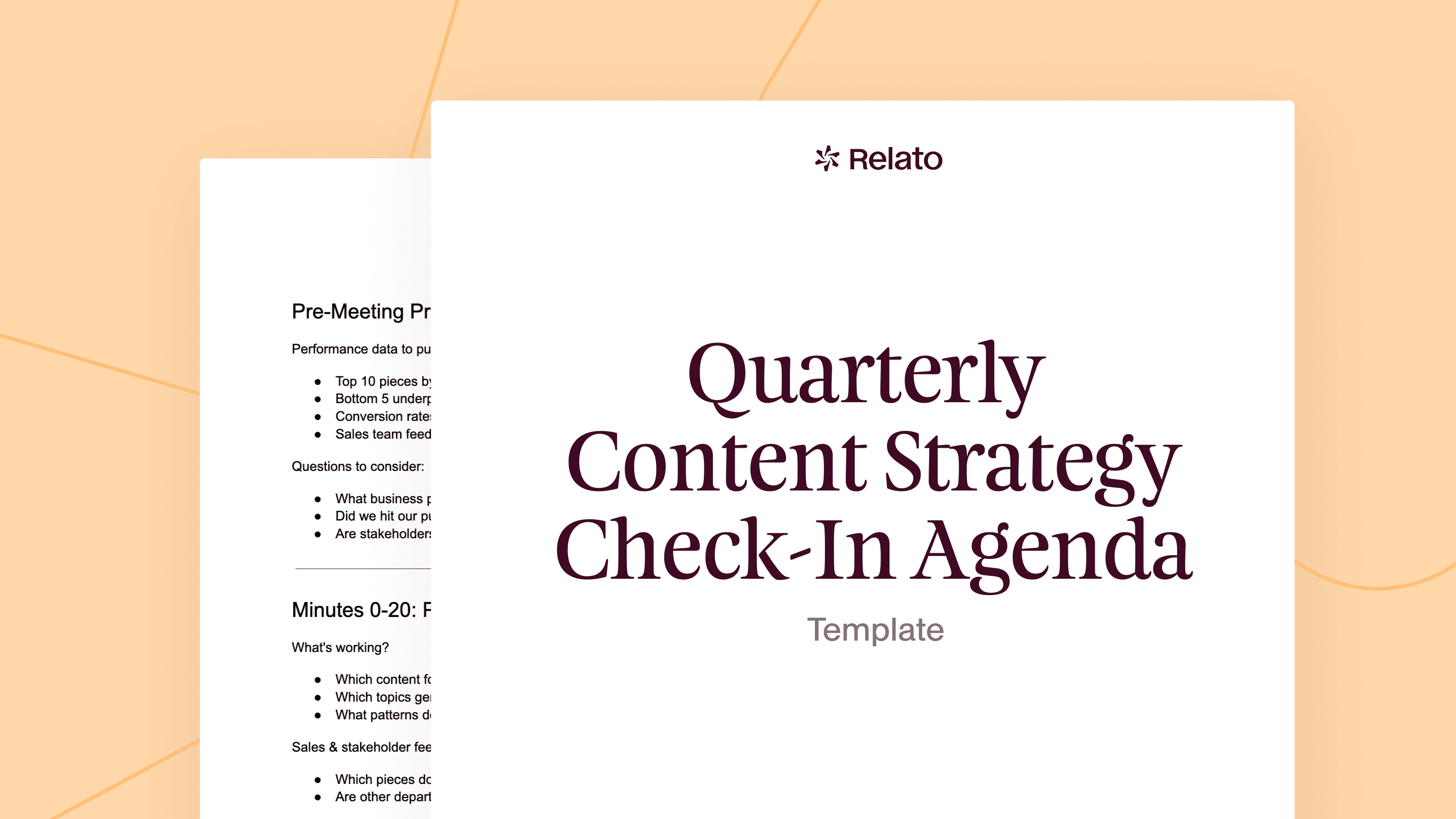 Quarterly Content Strategy Check-In Agenda Template
